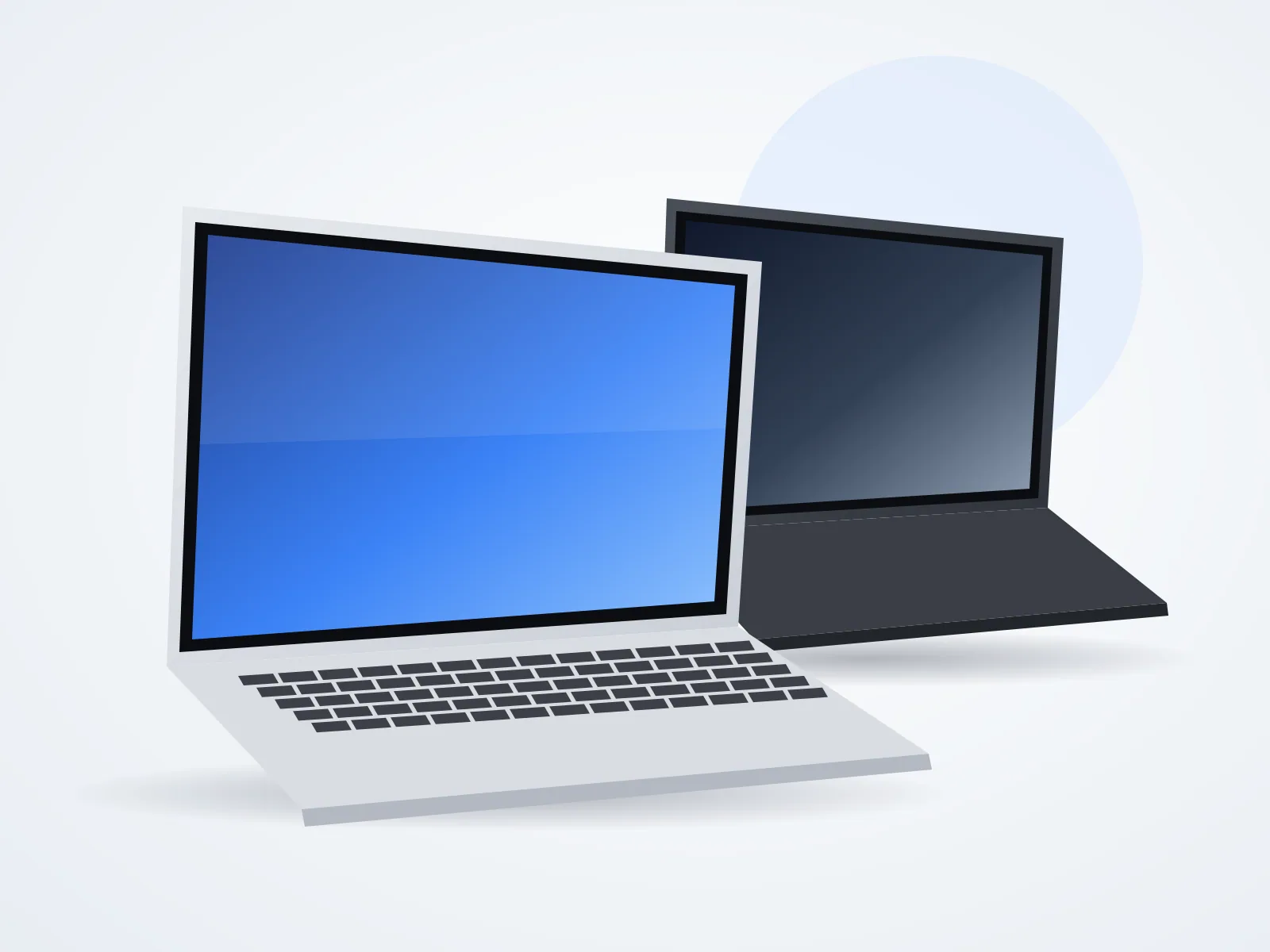 A refurbished laptop open on a clean desk surface